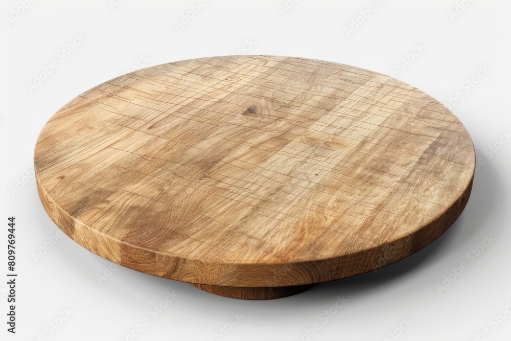 A wooden round plate with a wooden base A wooden round plate with a wooden base