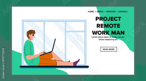 flexibility project remote work man vector. autonomy technology, team digital, innovation efficiency flexibility project remote work man web flat cartoon illustration