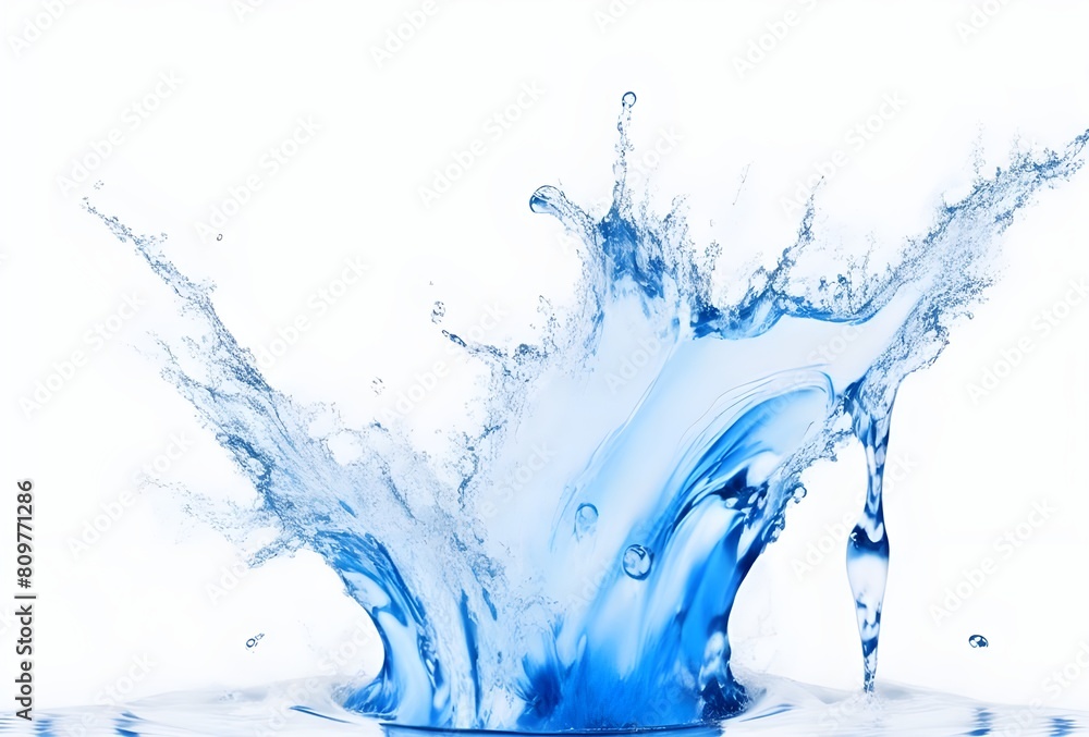 Fototapeta premium water splash on white background 6000 x 4000px