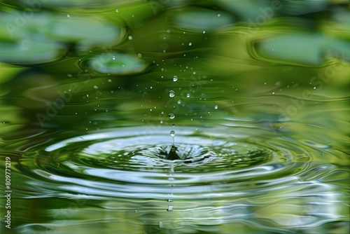 Captured Moment Serene Elegance of Raindrop Splash