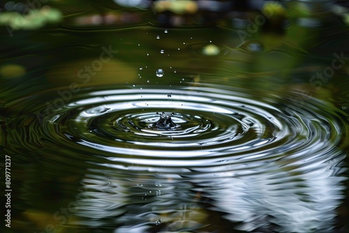 Tranquil Raindrop Splash with Delicate Ripples