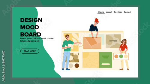 texture design mood board vector. layout typography, images concept, theme aesthetic texture design mood board web flat cartoon illustration