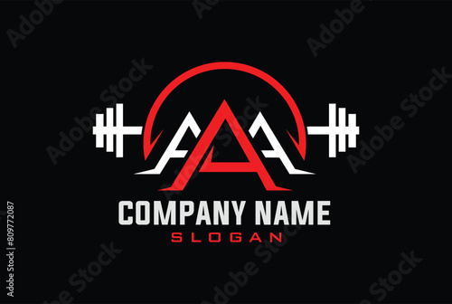 A, AA, AAA letters logo monogram - gym and fitness logo
