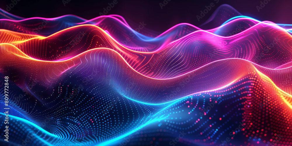 Obraz premium 3d abstract dots representing digital binary data. Concept for big data, deep machine learning, artificial intelligence, business technology background. virtualization, futuristic,