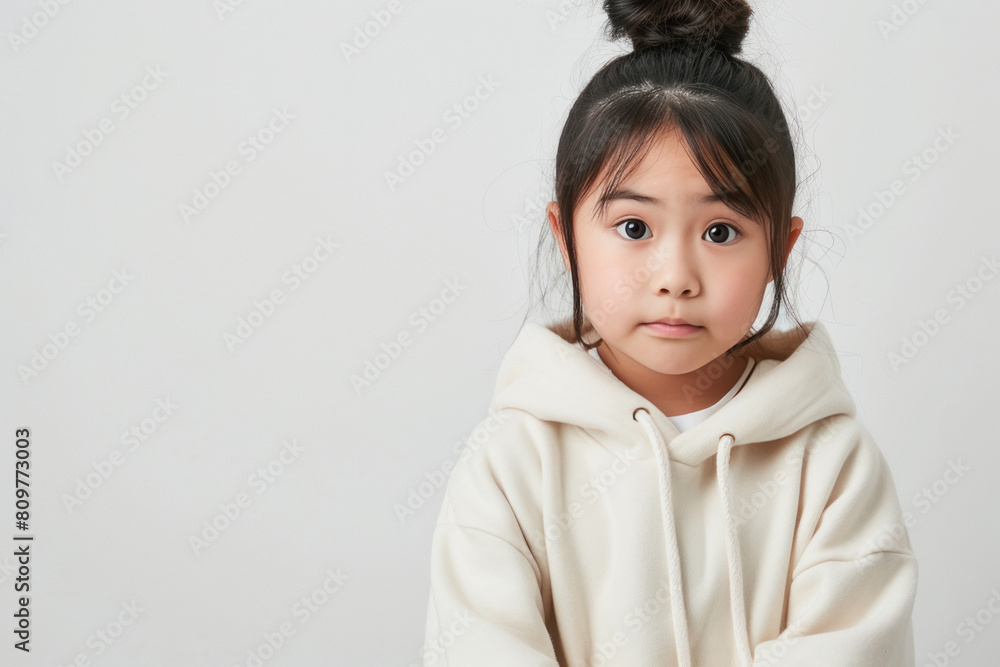 Cute little girl child giving shocking and fear expression Cute little girl child giving shocking and fear expression