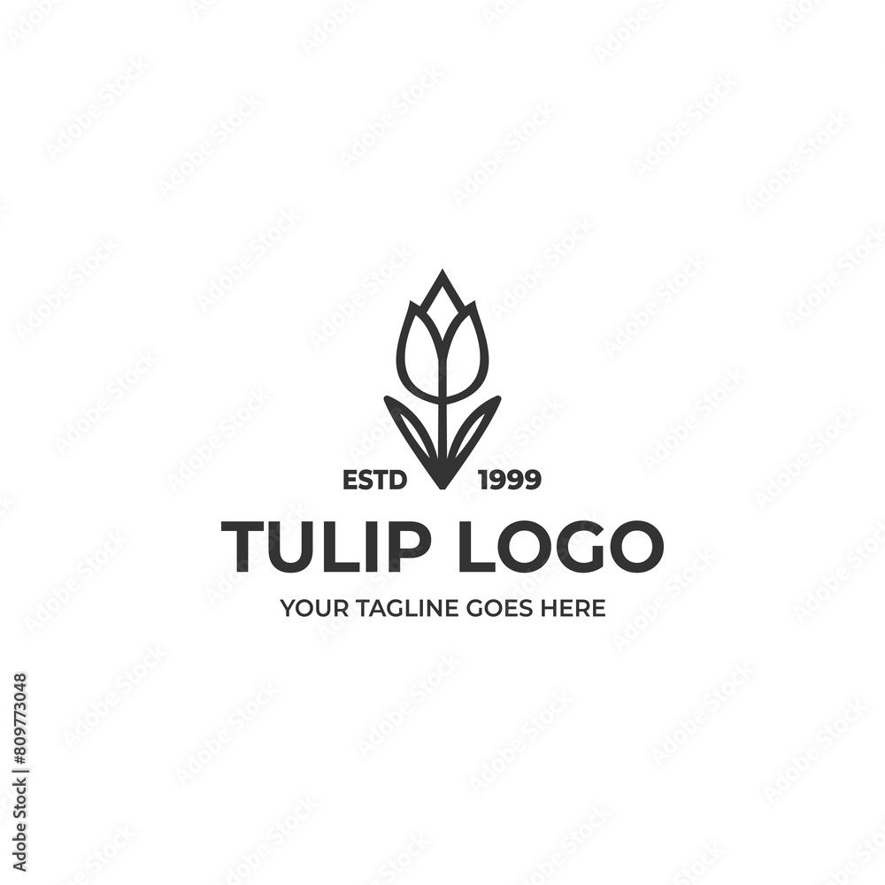 The tulip logo features a graceful depiction of a tulip flower, symbolizing elegance, beauty, and sophistication The tulip logo features a graceful depiction of a tulip flower, symbolizing elegance, beauty, and sophistication