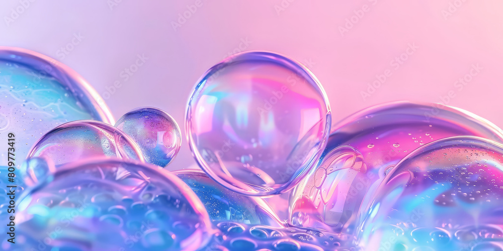 soap bubbles on a pastel background, red pink abstract oil bubbles or face serum background. pink Oil and water bubbles molecule ,pink Bubbles oil or collagen serum for cosmetic product, banner poster soap bubbles on a pastel background, red pink abstract oil bubbles or face serum background. pink Oil and water bubbles molecule ,pink Bubbles oil or collagen serum for cosmetic product, banner poster