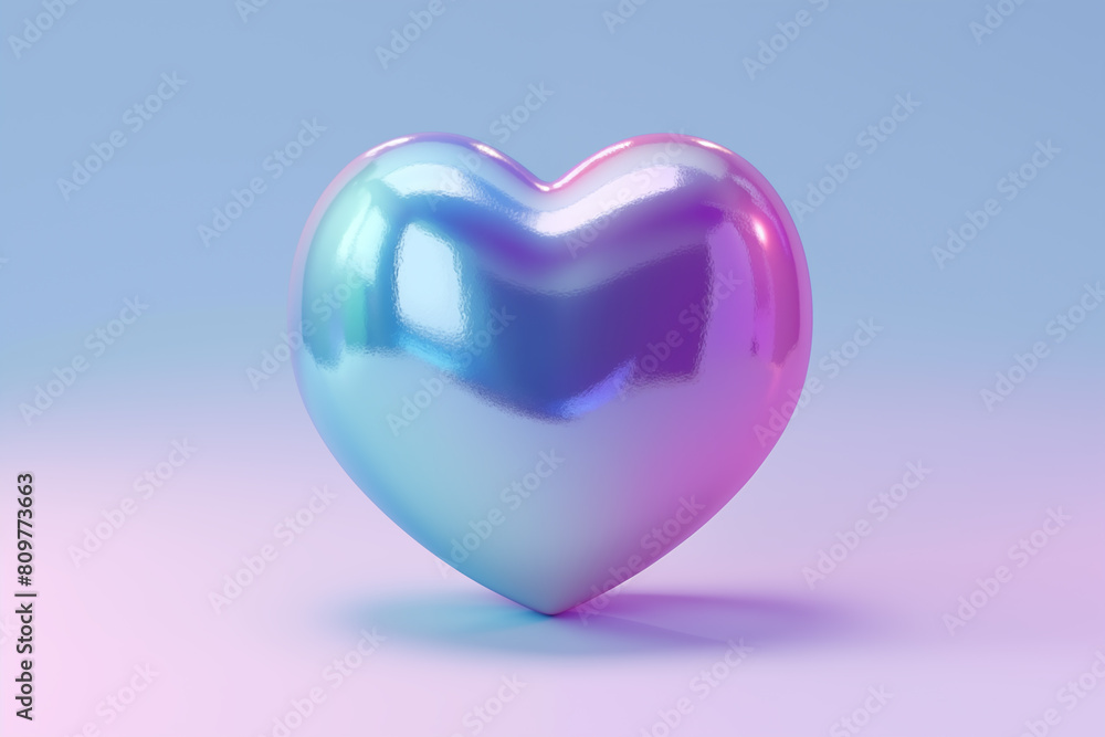 3d realistic glance purple heart staying on the pastel background 3d realistic glance purple heart staying on the pastel background
