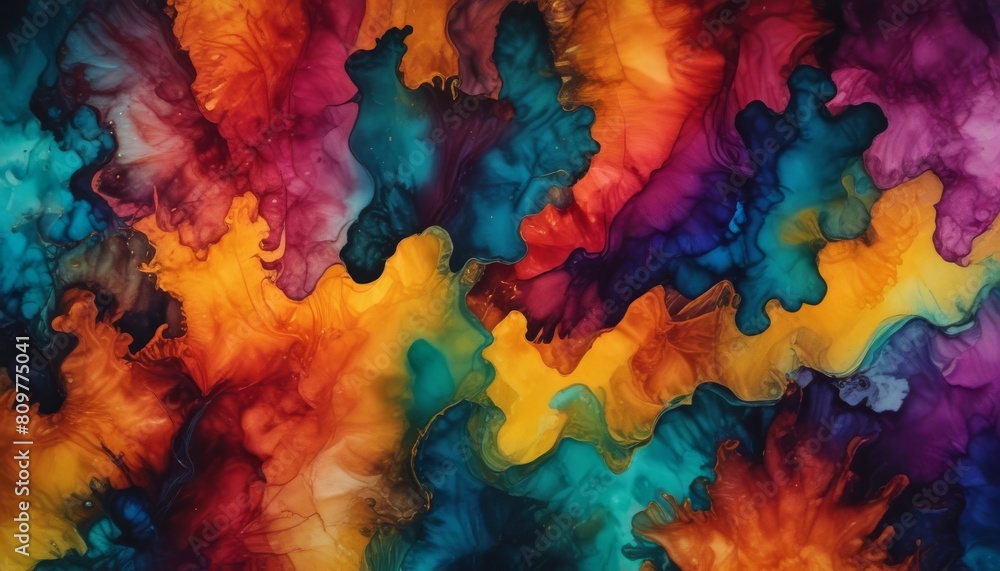 colorful alcohol ink abstract background
