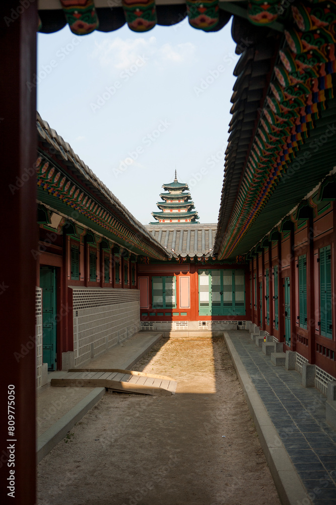 The exterior of the building in the palace