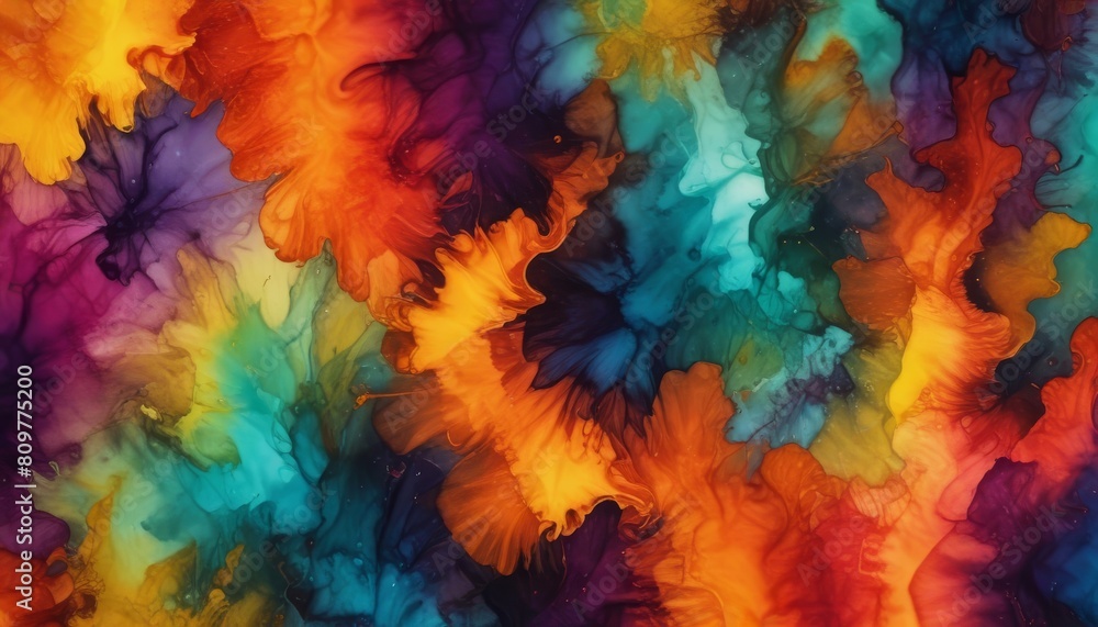 colorful alcohol ink abstract background