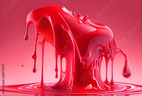 Red jam drip Strawberry syrup liquid flow texture Melt beautiful sweet pic