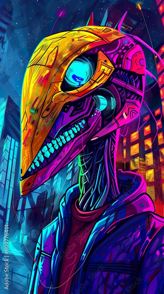 Obraz premium Extraterrestrial Paintings, Skin, Iridescent, Explore the Visual Language of Alien Races, Starry Night, Photography, Backlights, Crane shot view