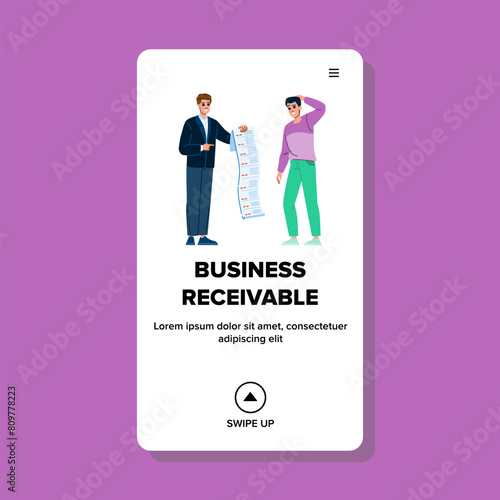 credit business receivable vector. collection account, due aging, customer terms credit business receivable web flat cartoon illustration