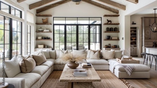 Modern design interior farmhouse living room with sofa © Chaiwiwat