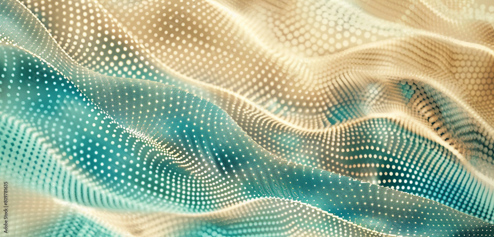 Tranquil and serene turquoise blue and beige dot wave, coastal themed. Tranquil and serene turquoise blue and beige dot wave, coastal themed.