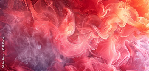 Energetic coral smoke swirling dynamically, ideal for vibrant and attention-grabbing visuals.