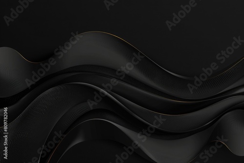 black wavy background. Luxury abstract background