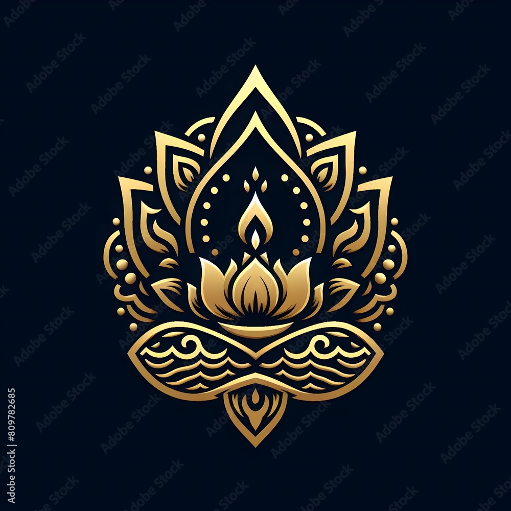Obraz premium AI Generate of Luxury Premium Symbol Vector of Vesak Day with Lantern, Candle Light, Lotus