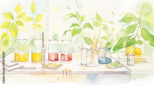 phytochemical tests in a botany research lab photo