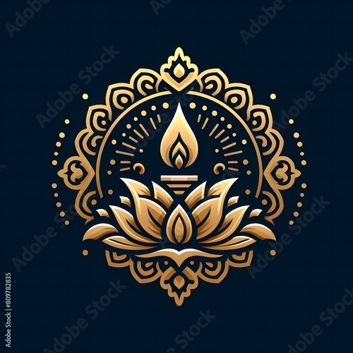 AI Generate of Luxury Premium Symbol Vector of Vesak Day with Lantern, Candle Light, Lotus