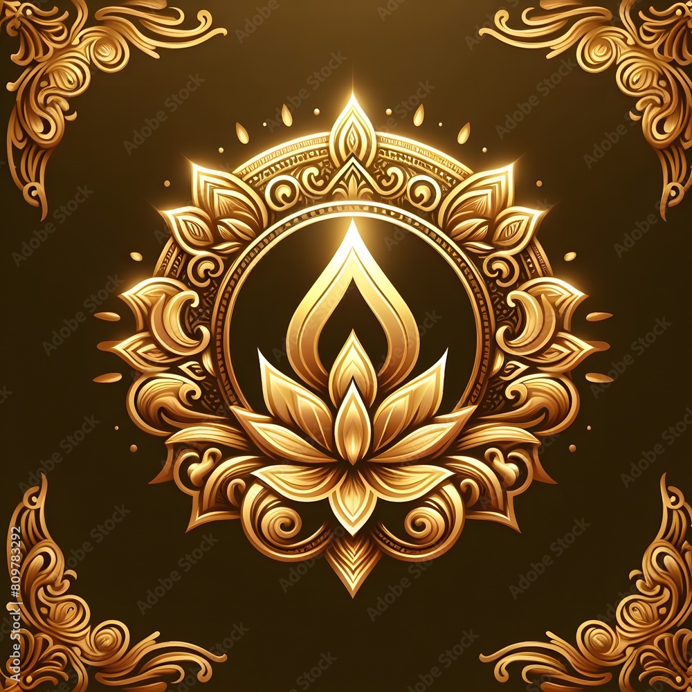 AI Generate of Luxury Premium Symbol Vector of Vesak Day with Lantern, Candle Light, Lotus AI Generate of Luxury Premium Symbol Vector of Vesak Day with Lantern, Candle Light, Lotus