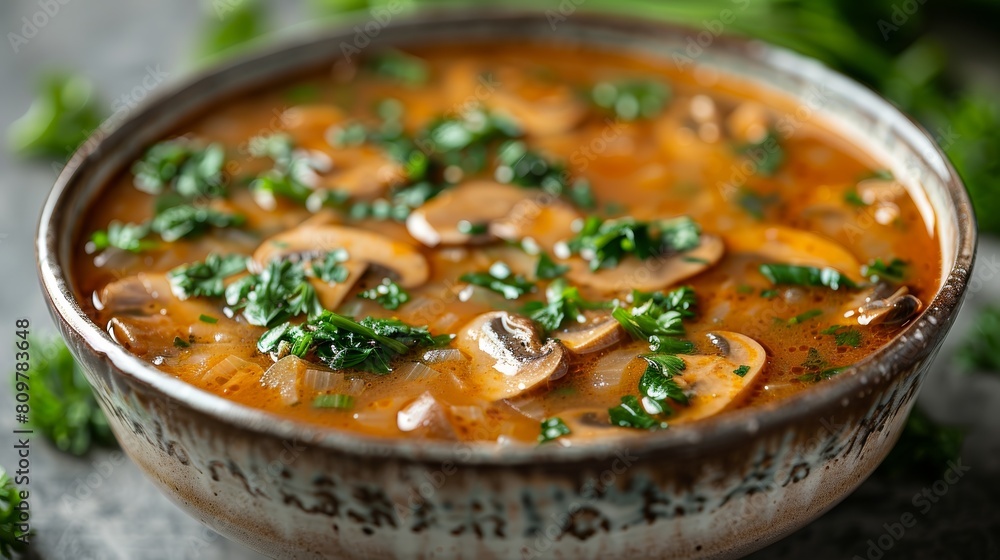 Mushrooms Magic in a Bowl. Generative AI