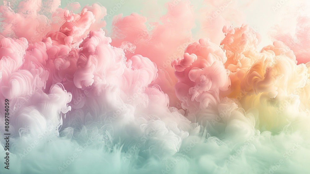 Fototapeta premium A soft pastel-colored abstract background reminiscent of fluffy cotton candy