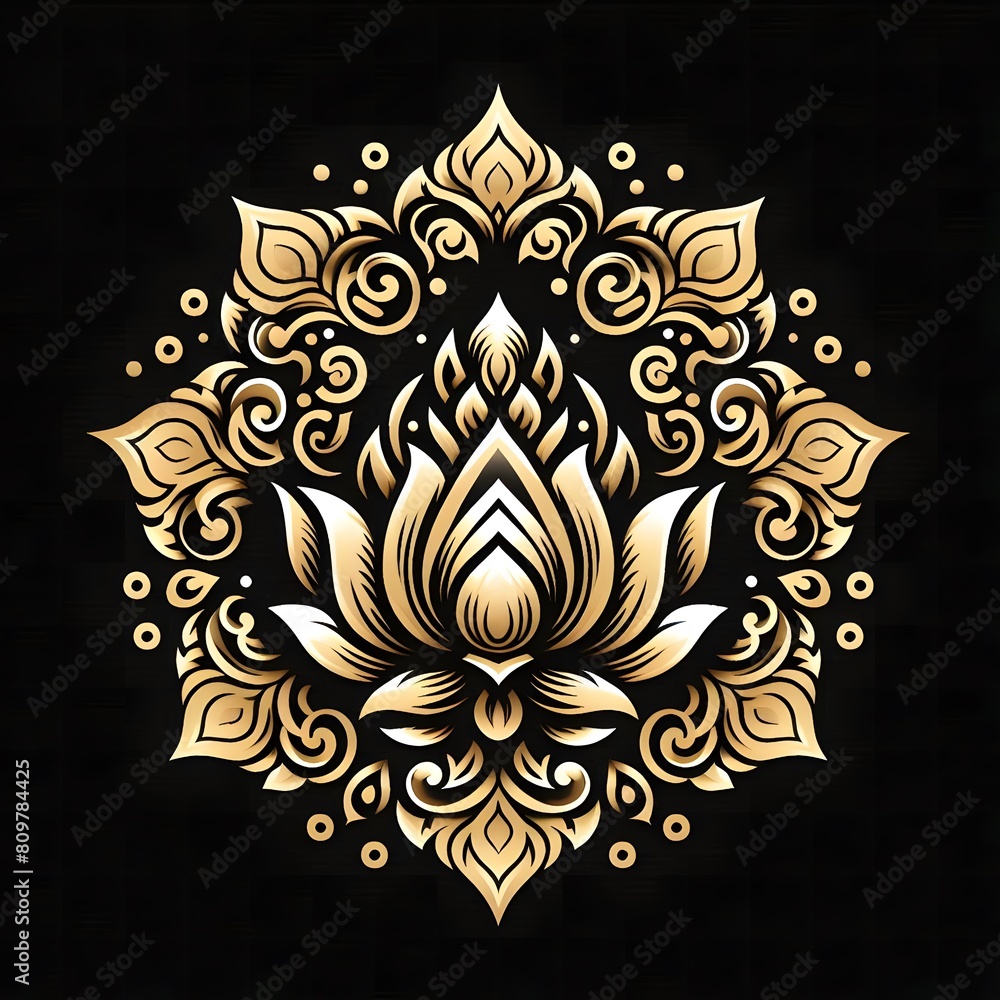 AI Generate of Luxury Premium Symbol Vector of Vesak Day with Lantern, Candle Light, Lotus