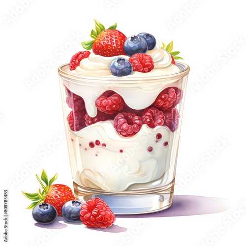 Digital technology yogurt watercolor design illustration