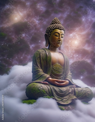 Buda en forma espiritual y meditación