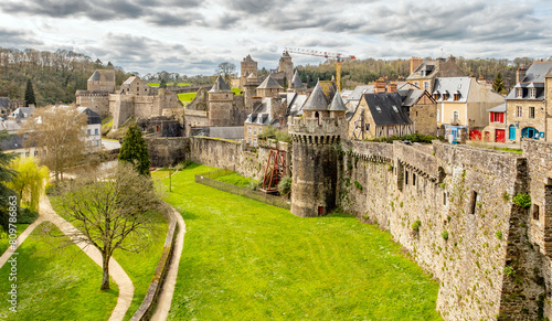 Fougères, Brittany, France: Walls of the fortified medieval city