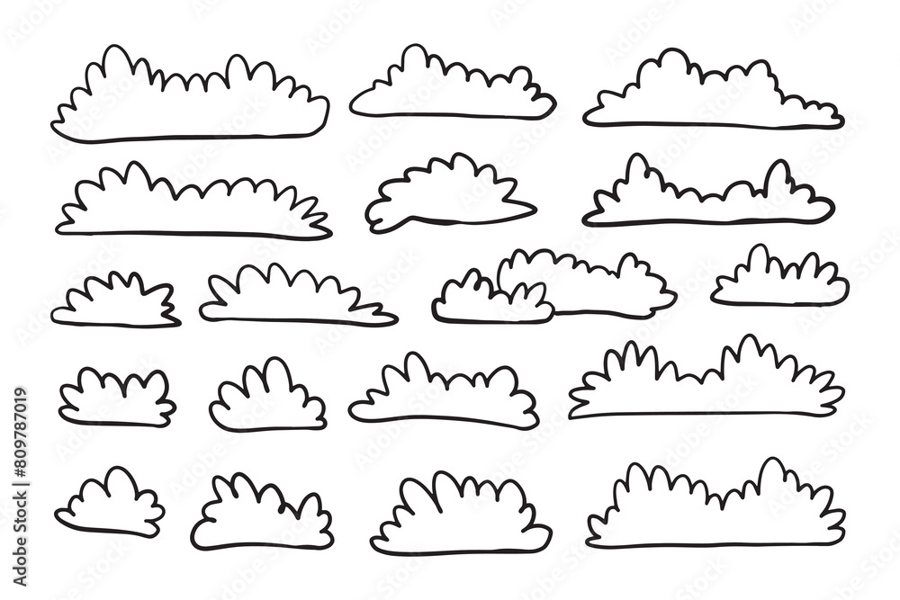 Doodle line cloud hand drawn in the sky Doodle line cloud hand drawn in the sky