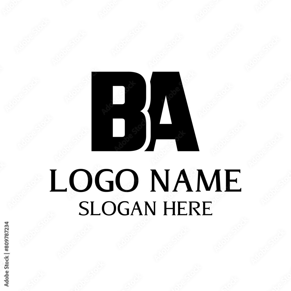 BA initial letter logo design