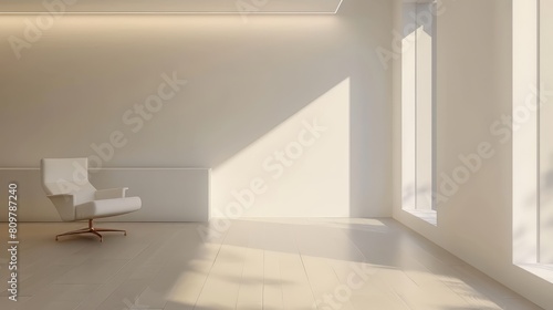 Minimalist office interior with room for adding personalized text