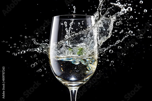 water splash in glass