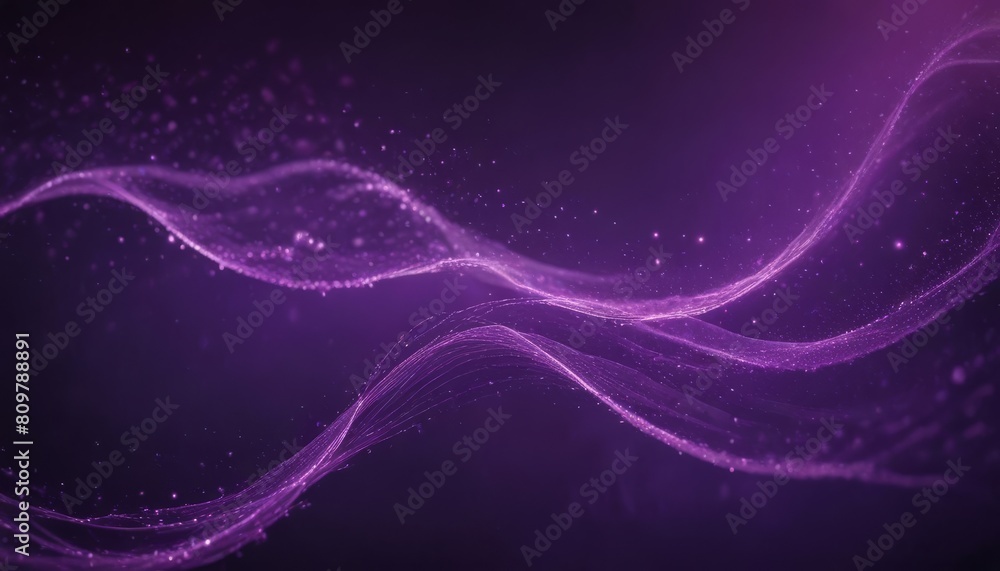 Digital purple particles wave and light abstract background with shining dots stars