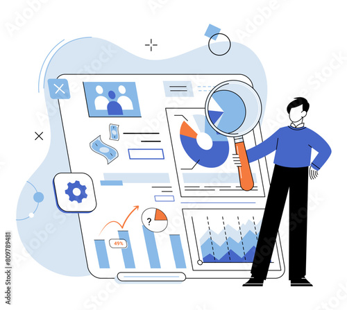 Market research. Vector illustration. Strategic planning is essential for incorporating market research into business strategies Market research provides valuable information for understanding
