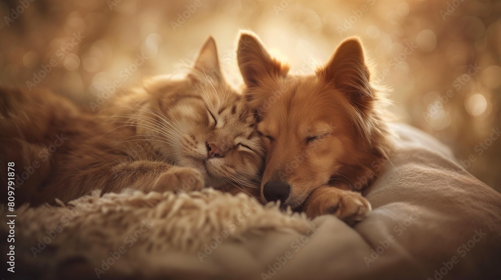 Alicja Zmyslowska took this picture of a dog and cat together using an 85mm lens on a Canon 5D Mark IV with a soft background and soft tones. Alicja Zmyslowska took this picture of a dog and cat together using an 85mm lens on a Canon 5D Mark IV with a soft background and soft tones.