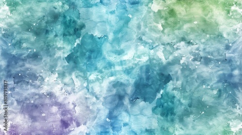 Abstract Watercolor Splash in Cool Blue Tones for Artistic Backgrounds