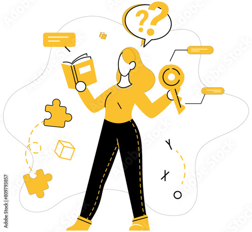 Creative solutions vector illustration. Dive into sea improvement, riding waves innovative business strategies Creative solutions sprout from fertile soil strategic intelligence The creative solutions