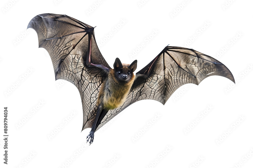 Fototapeta premium Fledermaus isoliert an weißem Hintergrund