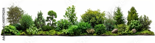 bush decorative landscape design isolated on white background