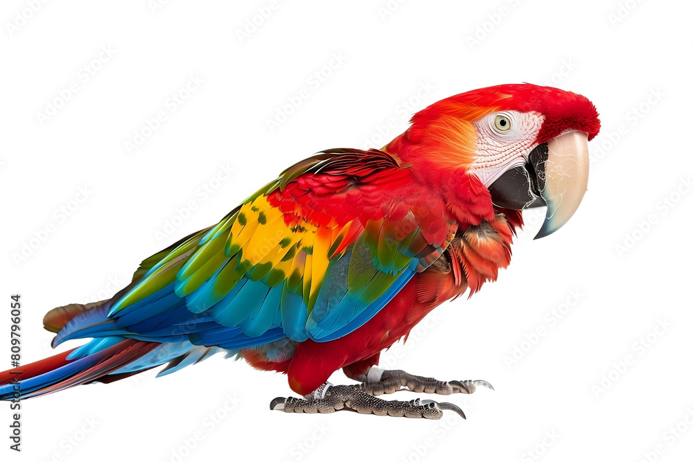 Papagei isoliert an weißem Hintergrund