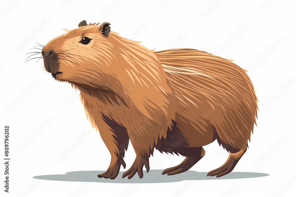Vector Illustration of Full Body Capybara: Cute Rodent in Nature Setting Vector Illustration of Full Body Capybara: Cute Rodent in Nature Setting