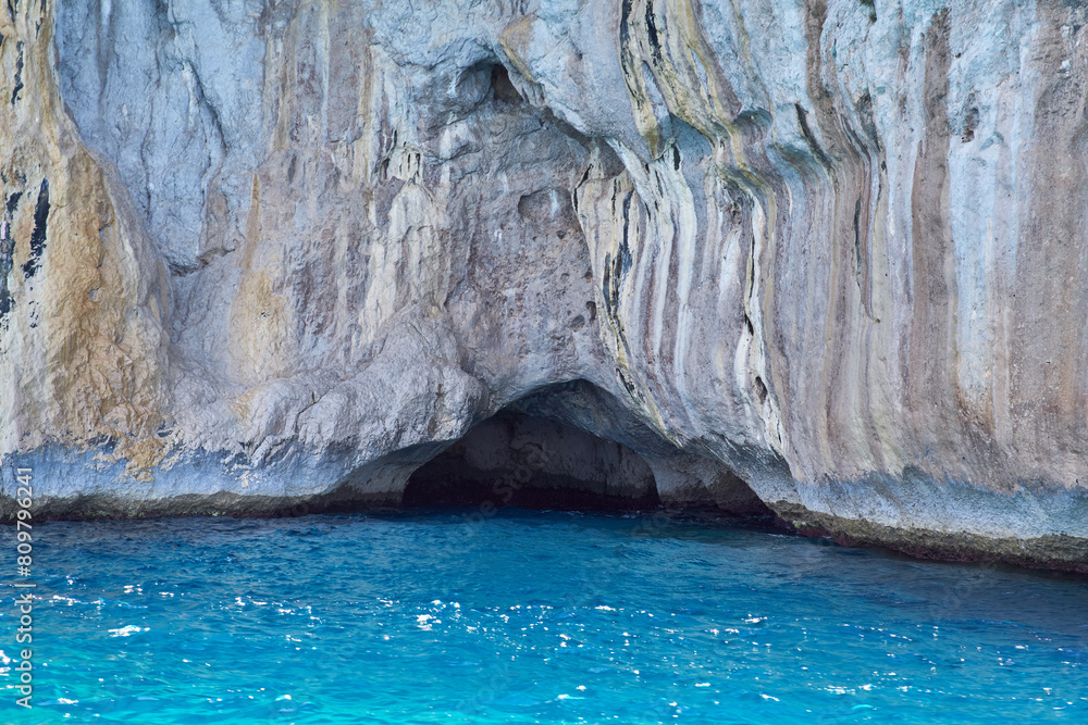 Cave in the coastline of the island of Capri, Campanian Archipelago, Italy
