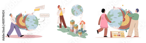 Nature science. Vector illustration. Information gathered from natural world enriches scientific knowledge The nature science metaphor allows us to grasp complex concepts through relatable comparisons