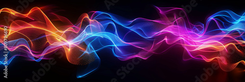 Abstract light wave Background  aesthetic  colorful background with abstract shape glowing in ultraviolet spectrum  curvy neon lines  Futuristic