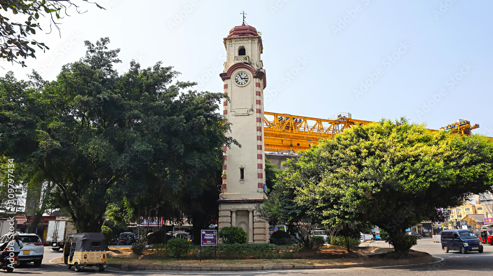 Obraz premium Watch Tower Near Fort Station Colombo, Sri Lanka.