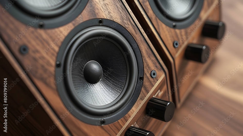 Powerful Wooden Audio Speakers for High Music and Entertainment in Home or Studio Settings Powerful Wooden Audio Speakers for High Music and Entertainment in Home or Studio Settings